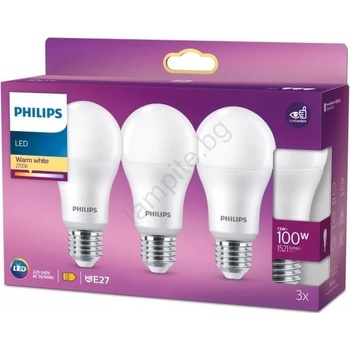 Philips Комплект от 3 LED крушки Philips A60 E27/13W/230V 2700K (P7199)