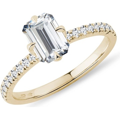 KLENOTA Zásnubný prsteň emerald zo žltého zlata k0860013