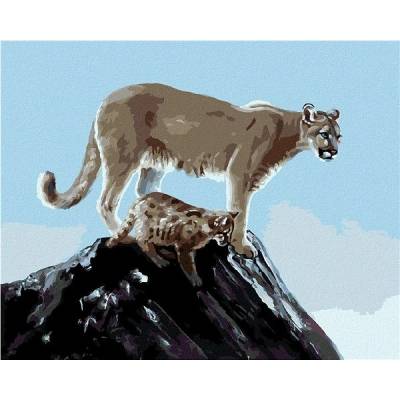 zuty Malování Podle Čísel Puma S Mládětem D. Rusty Rust 40 x 50 Cm Plátno