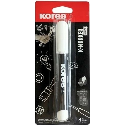 Kores Kores kreativní popisovač K-marker White, kulatý hrot, bílý, blistr (22201)