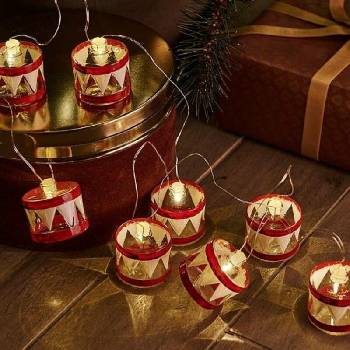 SIRIUS LED dekoratívny reťaz, červené bubienky, 1,5m