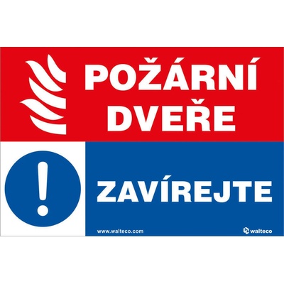 Walteco Požiarne dvere, zatvárajte 150x100mm, samolepka Množstvo: 1 ks , 20002