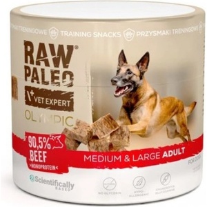 VetExpert RAW PALEO Olympic Beef Medium Large - хипоалергенно монопротеиново лакомство за тренировки за кучета, 90 гр, Vet Expert - Полша