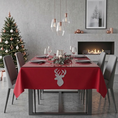 BBK Vánoční ubrus Christmas Deer červená 110x160cm