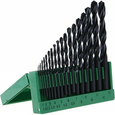 Vrtáky do kovu 1-13 mm, HSS 19 ks, sada, plast