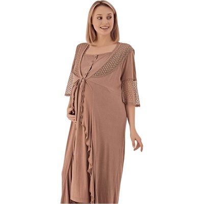 Комплект за бременни и родилки в нежно кафяво