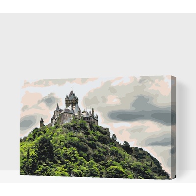 Vymalujsisam.cz Malování podle čísel Město Cochem Velikost 40 x 60 cm Rámování Na kartonové desce