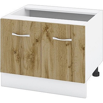 ИРИМ Долен шкаф за свободностояща фурна тип "Раховец" Сити БДД-32 бяло гладко / дъб дакота 60 см