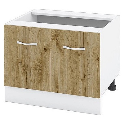 ИРИМ Долен шкаф за свободностояща фурна тип "Раховец" Сити БДД-32 бяло гладко / дъб дакота 60 см