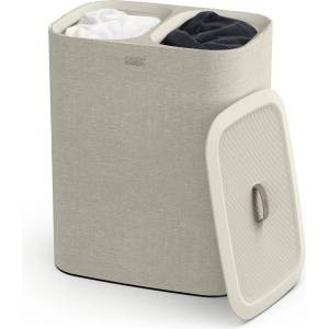 Joseph Joseph Tota 90 Liter Laundry Sorting Basket with Lid, 2 Removable Laundry Bags with Handles, Ecru Beige - 50020 (50020)