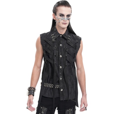 Devil Fashion vesta Black Gothic Punk Cross