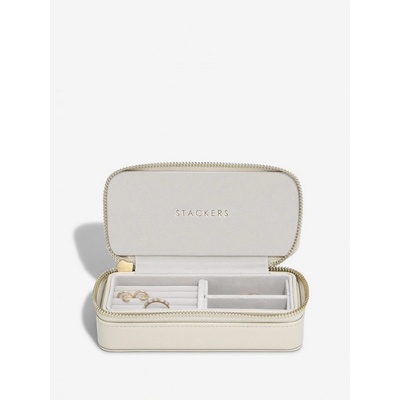 Stackers cestovní šperkovnice Oatmeal & Linen Medium Zipped Jewellery Box krémová 76393