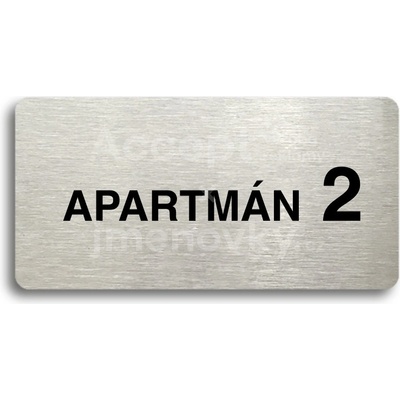 ACCEPT Piktogram APARTMÁN 2 II - stříbrná tabulka - černý tisk bez rámečku