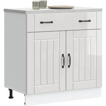 vidaXL Кухненски шкаф Lucca, бял гланц, инженерно дърв (853739)