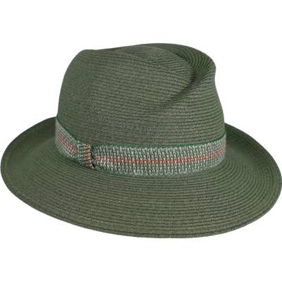 Mayser Simone luxusní dámský nemačkavý klobouk Fedora ručně šitý UV faktor 80 zelený