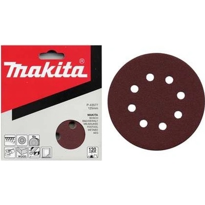 Makita P-43577 brusný papír 125mm K120 ot8, 10ks
