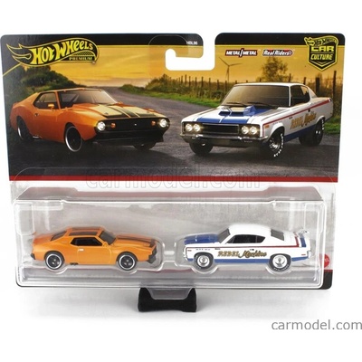 Mattel hot wheels AMC Set 2x Javelin Coupe + Rebel Machine Racing 1971 Oranžová S Bílou 1:64