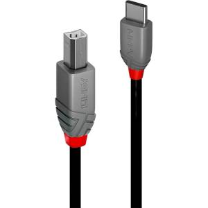 Lindy LNY-36941 : : USB 2.0 кабел, Anthra Line, Type C - B, M-M, черен, 1.0 м (LNY-36941)