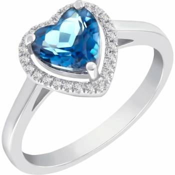 Eppi Zlatý prsteň s topasovým srdcom a diamantmi Cecile R31819