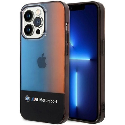 BMW Кейс BMW BMHCP14X22HMGK за iPhone 14 Pro Max 6.7"", черен / черен, Half Tricolor (BMW000574-0)