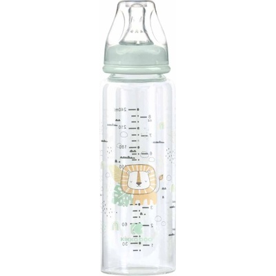 KikkaBoo Бебешко стъклено шише KikkaBoo Savanna - 240 ml, мента (31302020118)