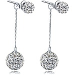 Silenti Jewelry Сребърни обеци "Класа" - Цирконий - 6.5см