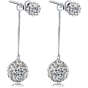 Silenti Jewelry Сребърни обеци "Класа" - Цирконий - 6.5см