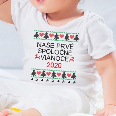 Vianočné body Prvé spoločné Vianoce Detský Unisex Biela
