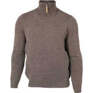 Ivanhoe of Sweden Мъжки вълнен пуловер Ivanhoe of Sweden NLS Elm Half Zip Wool jumper - Nutmeg - размер XL (005-4228-0214)