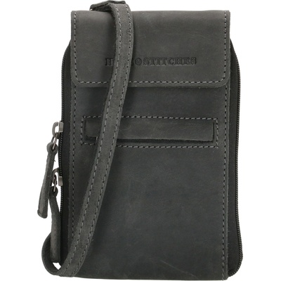 Hide & Stitches Idaho dámska kožená crossbody taška na mobil čierna
