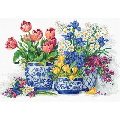 Luca-S Пролетни цветя - гоблен със схема b2386