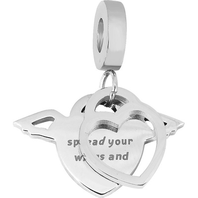 Bruno Dvojitý visací přívěsek na náramek SRDCE S KŘÍDLY S3927