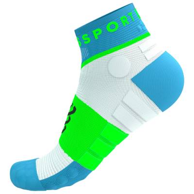 Чорапи за бягане Compressport Ultra Trail Low Socks Running socks - Norse Blue / Neon Green - размер T1 (201-8988-0511)