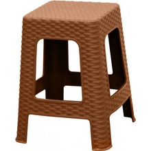 Mega Plast, Taburet polyratan, 45 x 35,5 x 35,5 cm, okrový