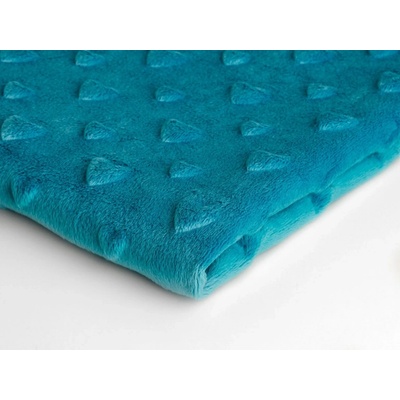 Látka minky srdička, 320 g/m², šíře 160 cm, metráž, tyrkys