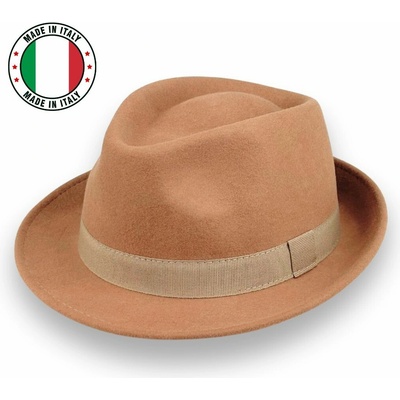 Krumlovanka klasický trilby klobouk vlněný camel s rypsovou stuhou P-970/CAM – Zbozi.Blesk.cz
