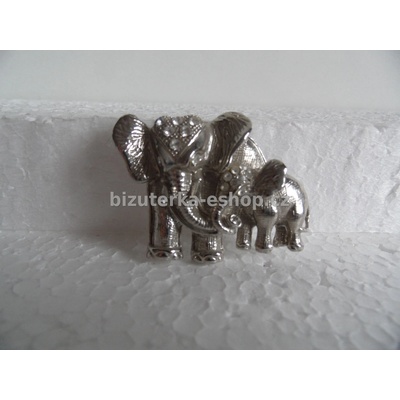 Bizuterka-eshop.cz brož sloni stříbrná s kamínky BZ-03246