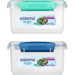 Sistema Кутия за закуски Sistema To Go Lunch Plus 1.2 л с прибори за хранене, микс от цветове