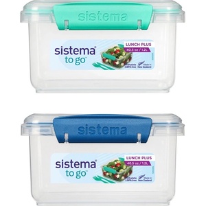 Sistema Кутия за закуски Sistema To Go Lunch Plus 1.2 л с прибори за хранене, микс от цветове