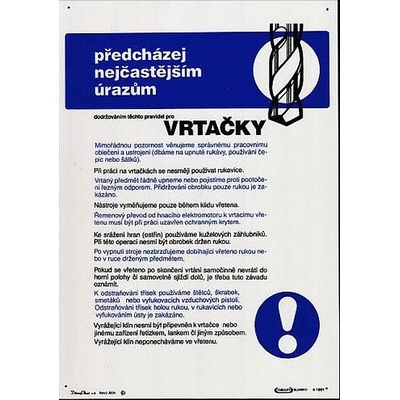 Pravidla bezpečné práce pro vrtačku 297x420mm - plast – Zboží Dáma