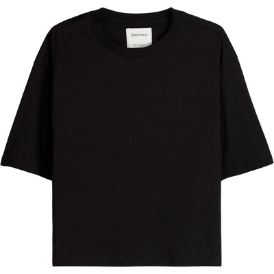 Bershka Тениска черно, размер XS