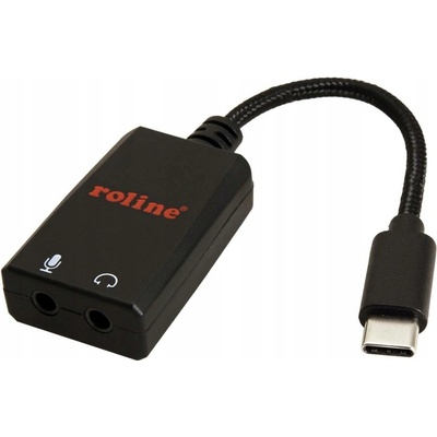 Audio adaptér Roline USB-C na 2x 3,5 mm jack samice, 0,13 m