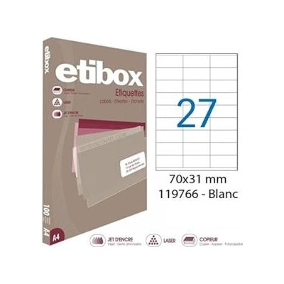 Etikety univerzálne 70x31mm Etibox A4 100 hárkov