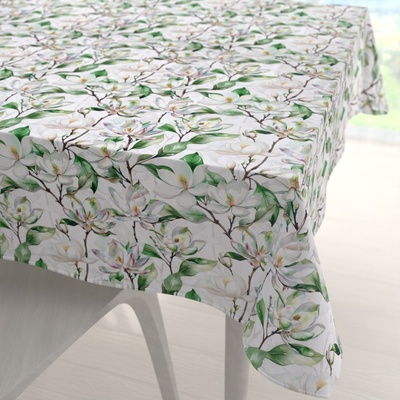 Biante Teflonový čtvercový ubrus TF-117 Květy magnolie na bílém 100x100 cm