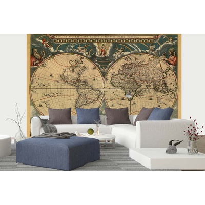 DIMEX ART Самозалепваща се флизелинова фототапета карта на древен свят 375 x 250 см
