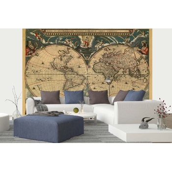 DIMEX ART Самозалепваща се флизелинова фототапета карта на древен свят 375 x 250 см