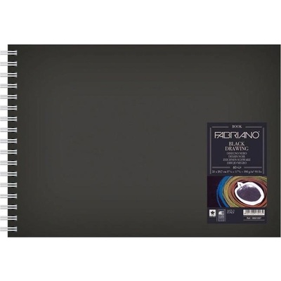 Fedrigoni Скицник за рисуване, A4, 190 g/m2, черни листове, 4 (1575100009)