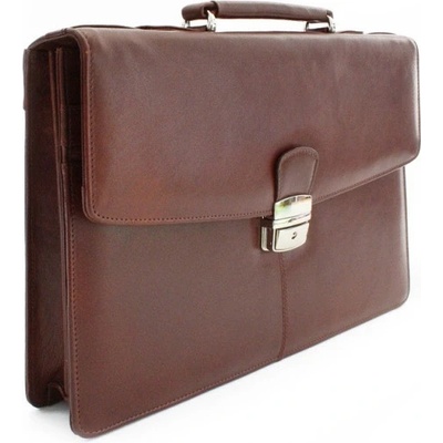 Kožená aktovka se třemi vnitřními přihrádkami 112-6004-40 Hnědá – Sleviste.cz