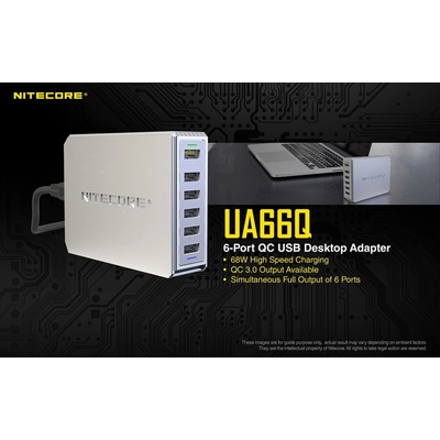 NITECORE UA66Q - výkonná 6 slotová USB nabíječka - 68W
