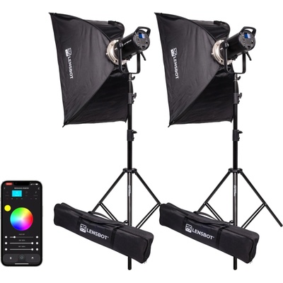 REDHEAD LX-18RGB 180W COB LED světlo s HSI (RGB) režimem + 2x stativ, 2x softbox
